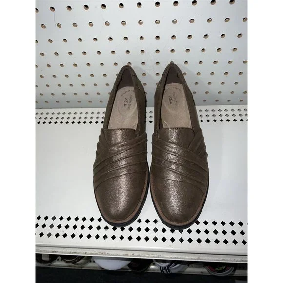 NWOT Clarks Size 8 Comfort Slip-On Women's Loafer in Metallic Brown/Bronze - Picture 4 of 8
